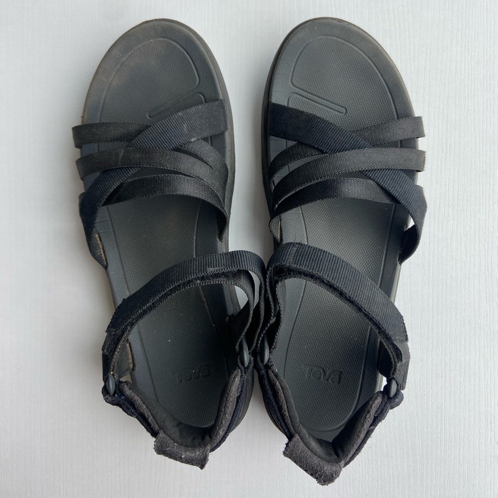 Teva Black Strappy Waterproof Adventure Velcro Sandals